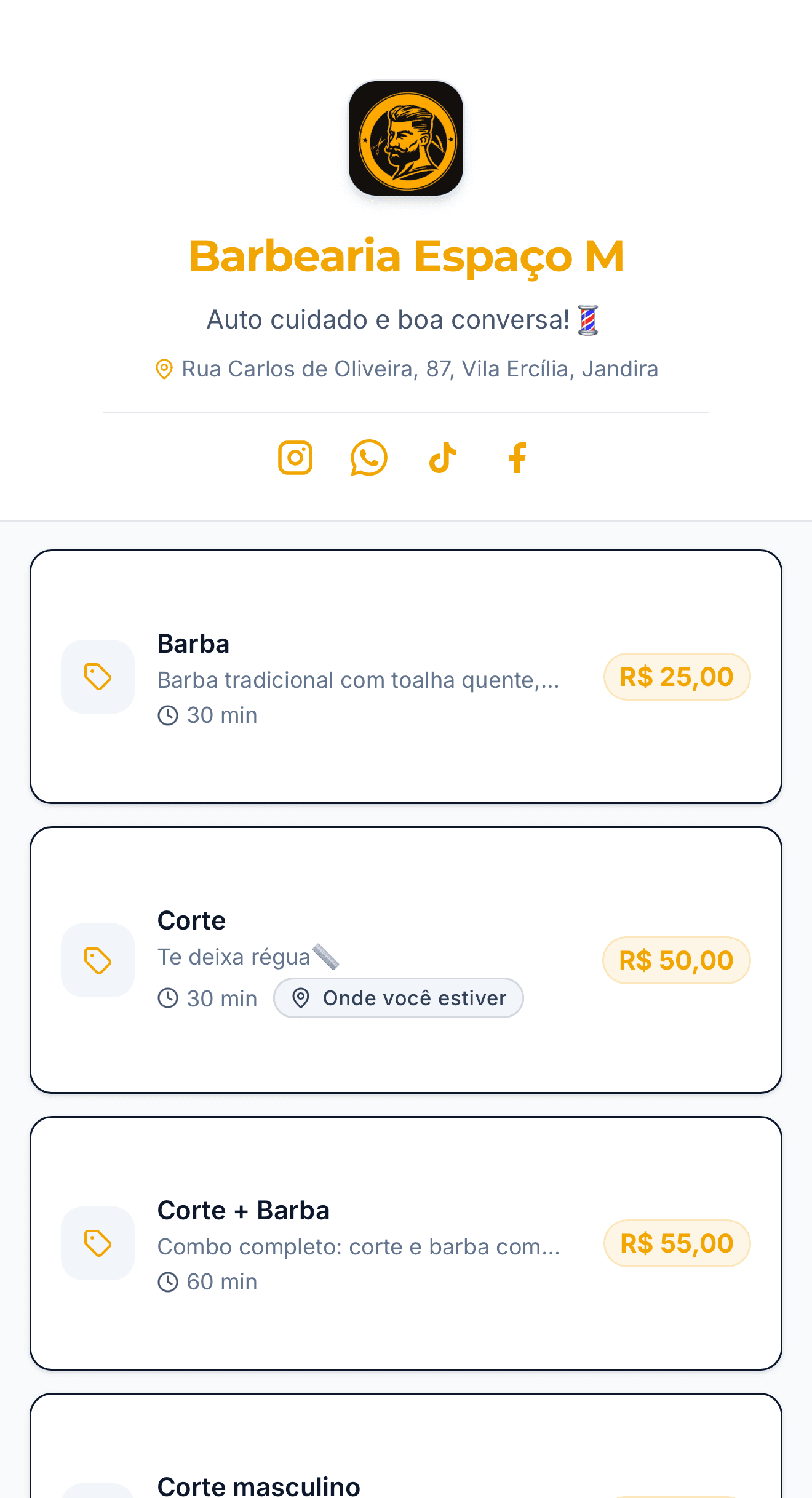 Vitrine Skedy — Barbearia